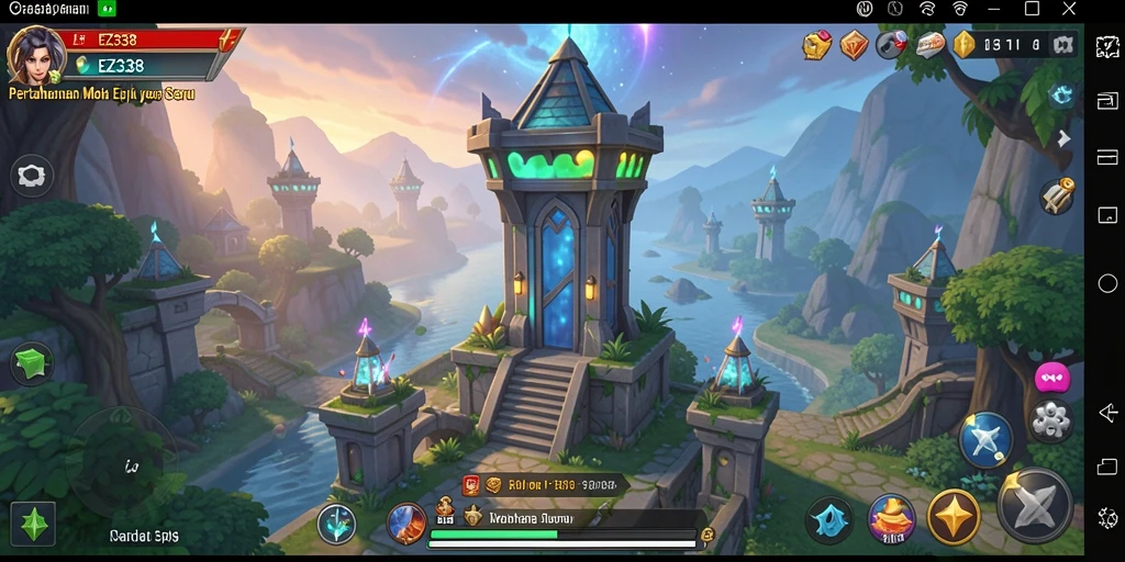 Tampilan seru gameplay Tower Defense di EZ338 dengan menara dan musuh yang menantang.
