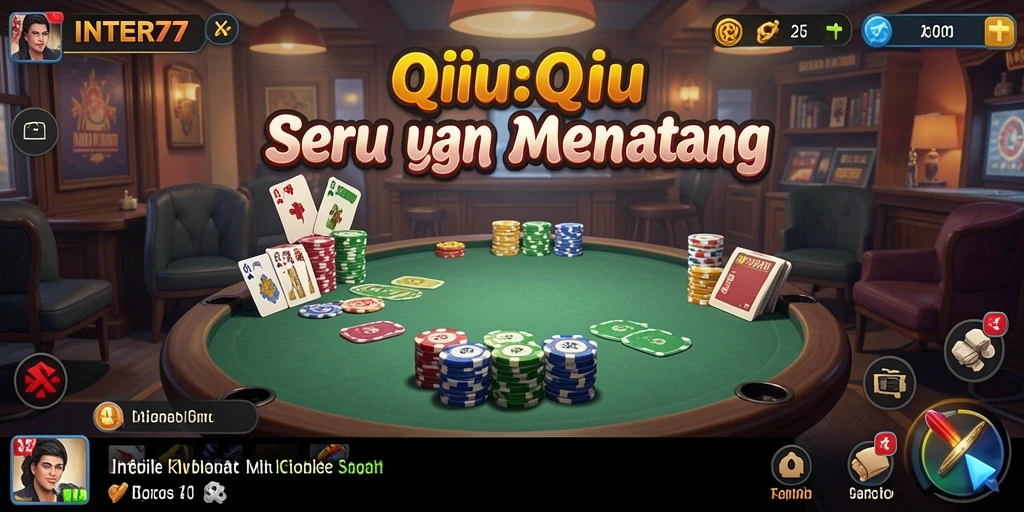 Screenshot INTER77 menampilkan momen seru dalam permainan QiuQiu.