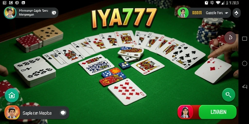 Tampilan menarik dari gameplay Gaple di IYA777.