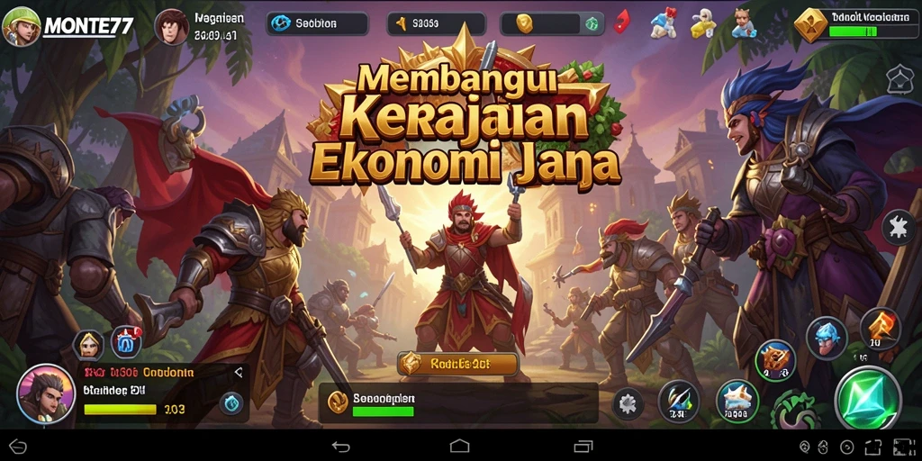Screenshot gameplay MONTE77 menunjukkan berbagai usaha yang dapat dibangun.
