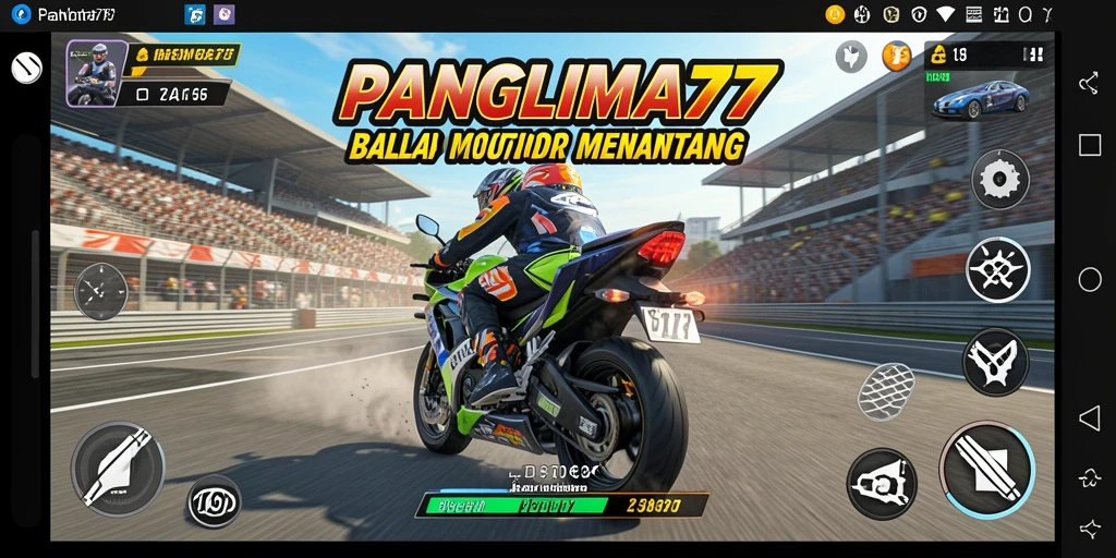 Gameplay seru dengan balapan motor yang menegangkan di PANGLIMA77.