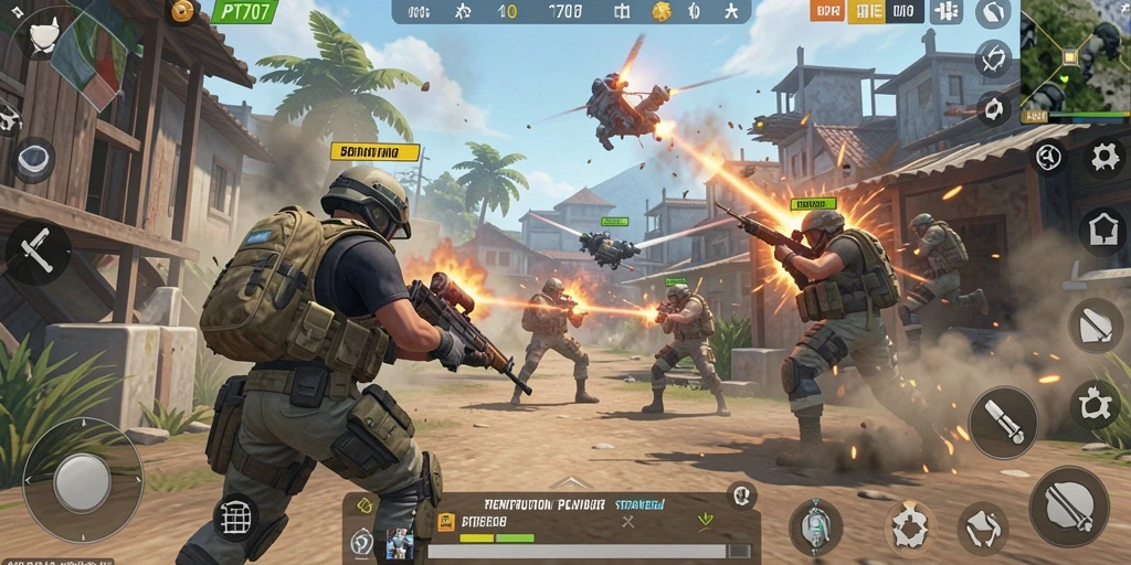 Tangkapan layar gameplay <strong>PT707</strong> menampilkan aksi Battle Royale yang mendebarkan.