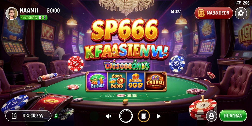 Tampilan permainan Kasino yang mendebarkan dan penuh warna dari SP666.